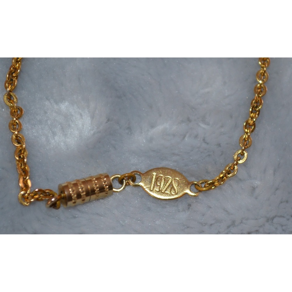 Vintage 1928‎ Brand Gold Tone Cameo Necklace Choker 15" - Picture 15 of 16